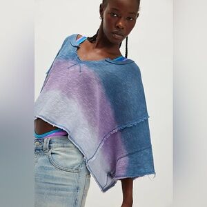 New We The Free x Free People Ombre After Midnight Washed Tee sz XS